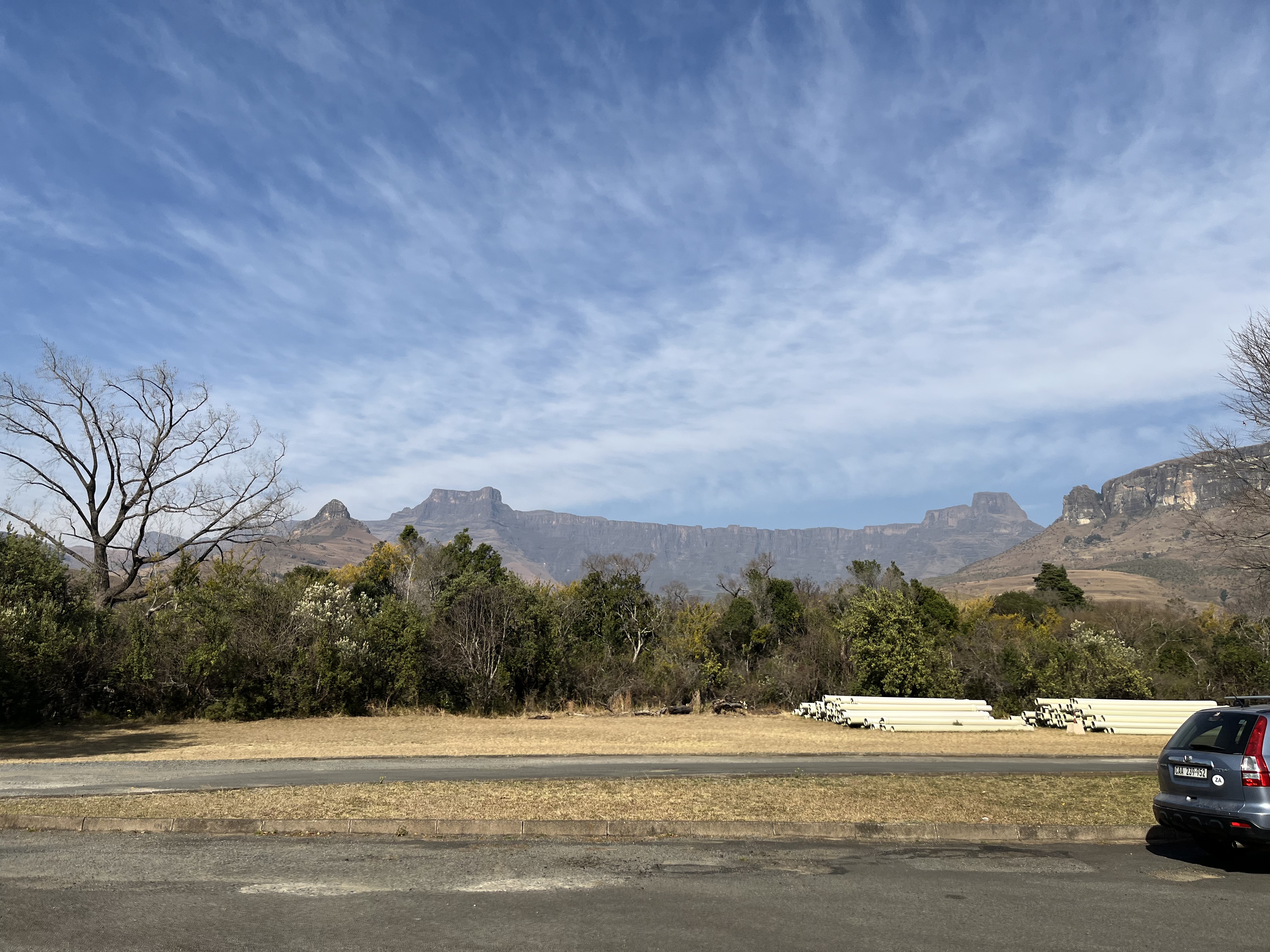 The Amphitheater, with the Sentinel looming in the distance as the highest peak to the right